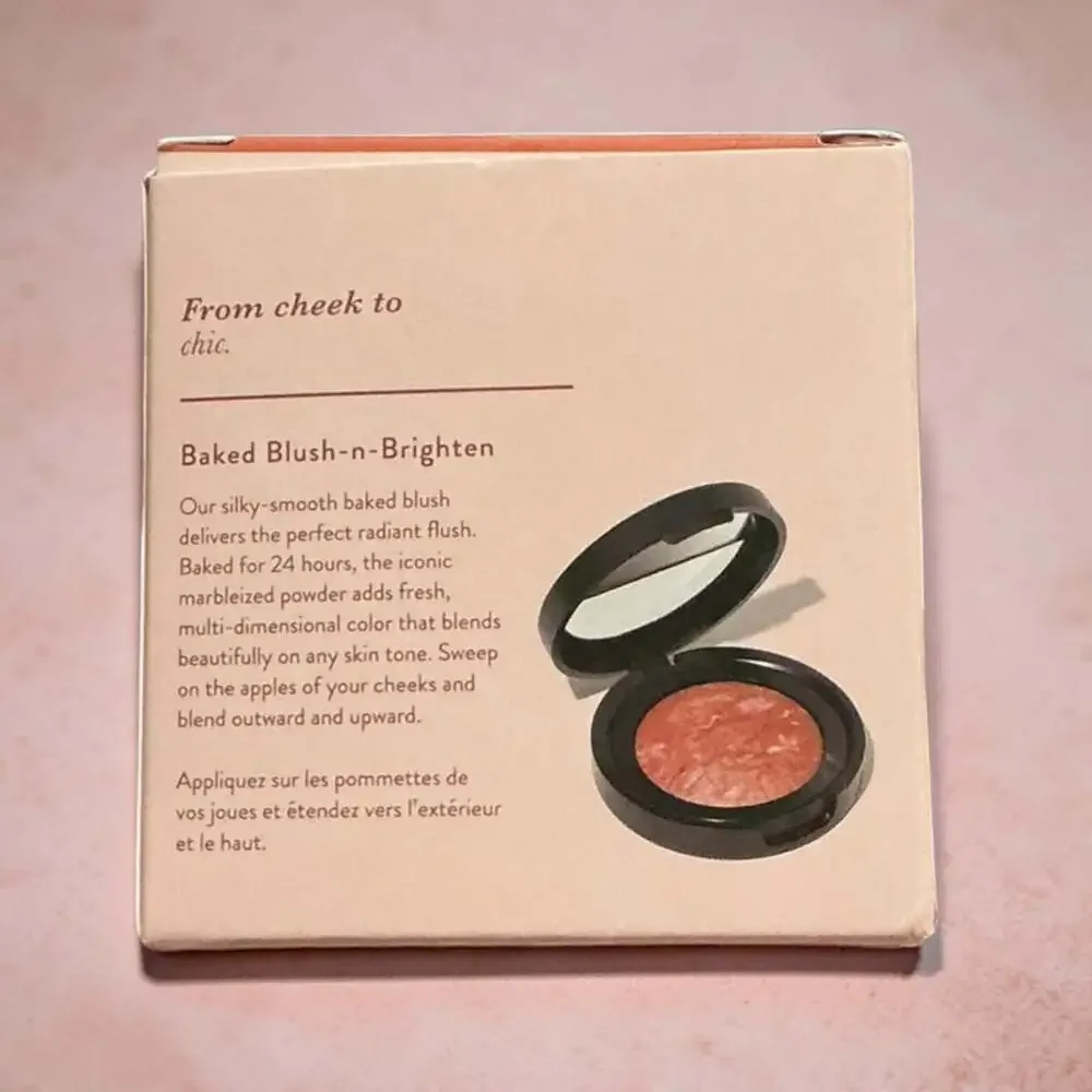 NIB Laura Geller Baked Blush-N-Brighten Marbleized Blush in Pink Grapefruit
